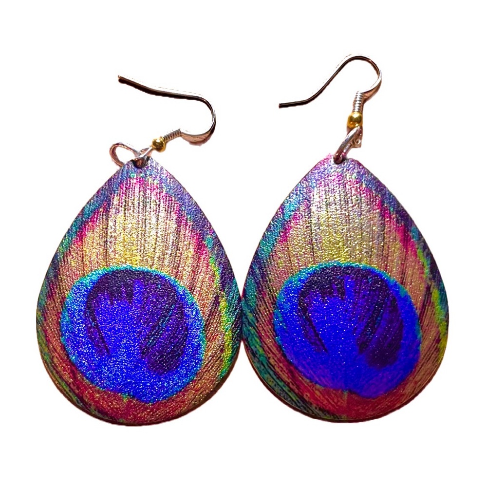Butterfly metal earrings.Vibrant colors. Neon
